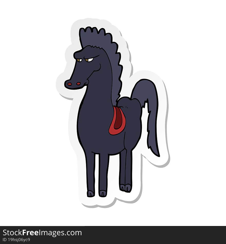 Sticker Of A Cartoon Horse