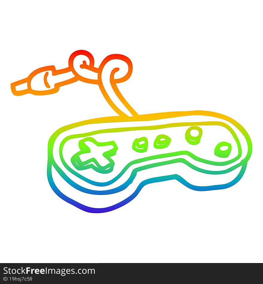 rainbow gradient line drawing cartoon games controller