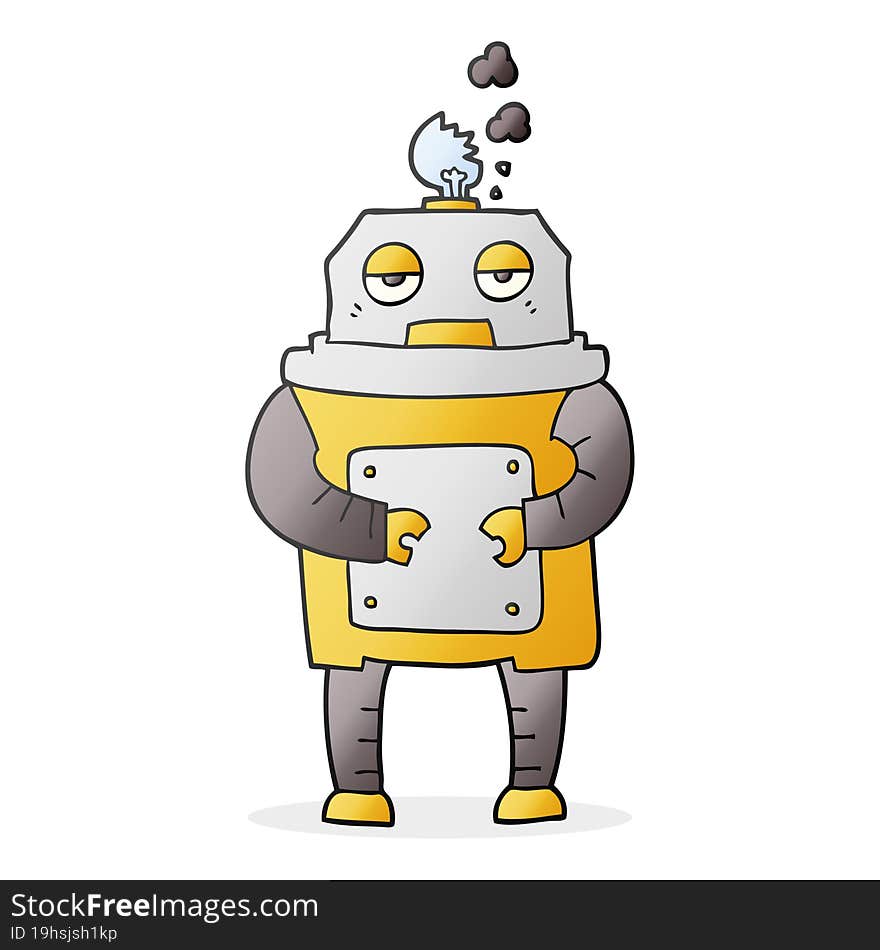 cartoon broken robot