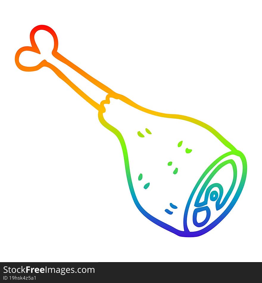 rainbow gradient line drawing cartoon meat joint