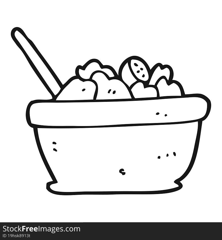 Black And White Cartoon Salad