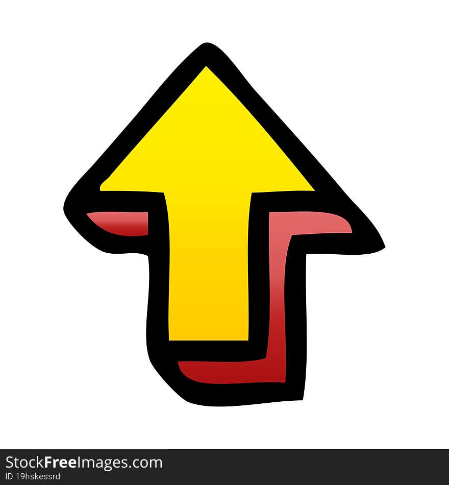 gradient shaded cartoon directional arrow