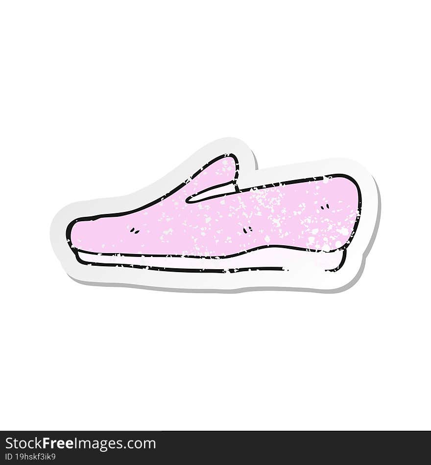 retro distressed sticker of a cartoon slipper