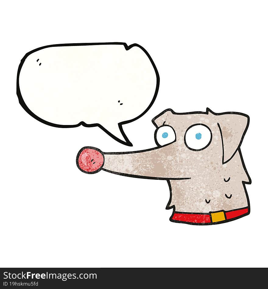 Speech Bubble Textured Cartoon Dog With Collar