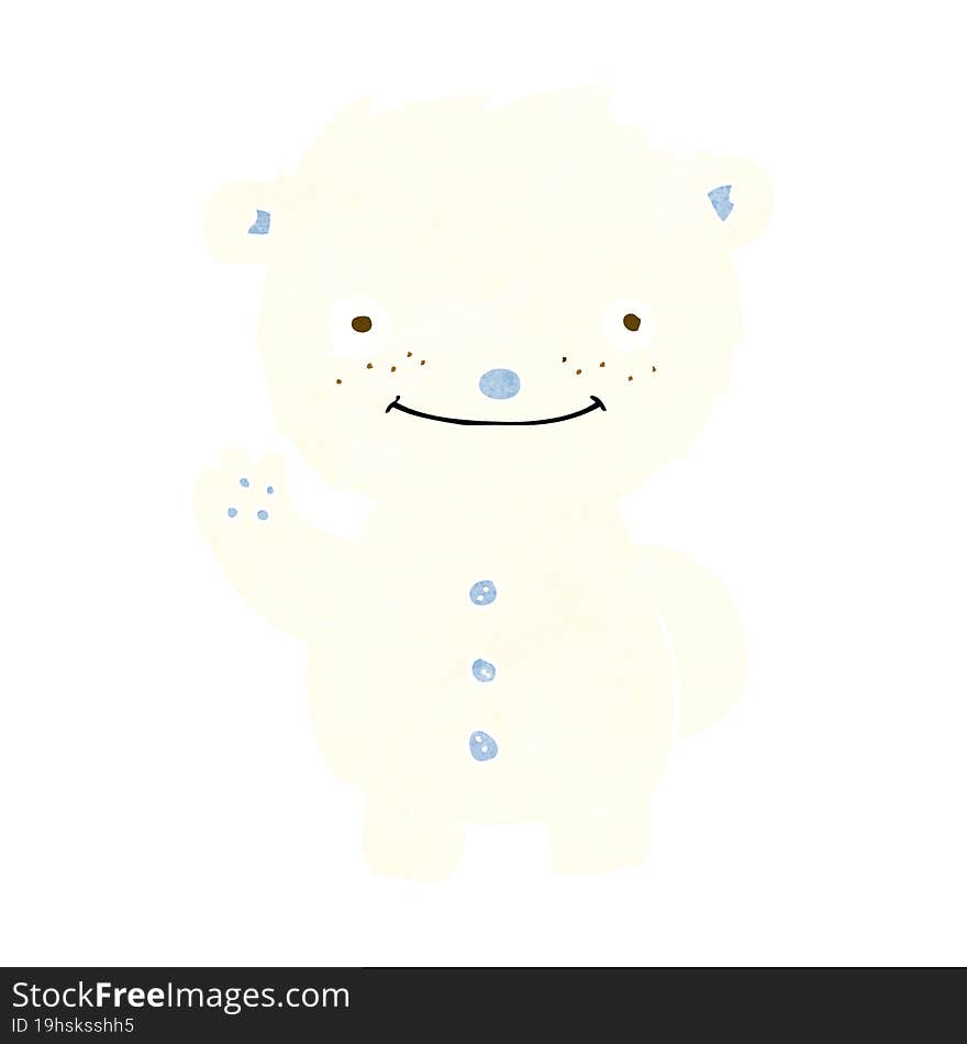 cartoon waving polar bear