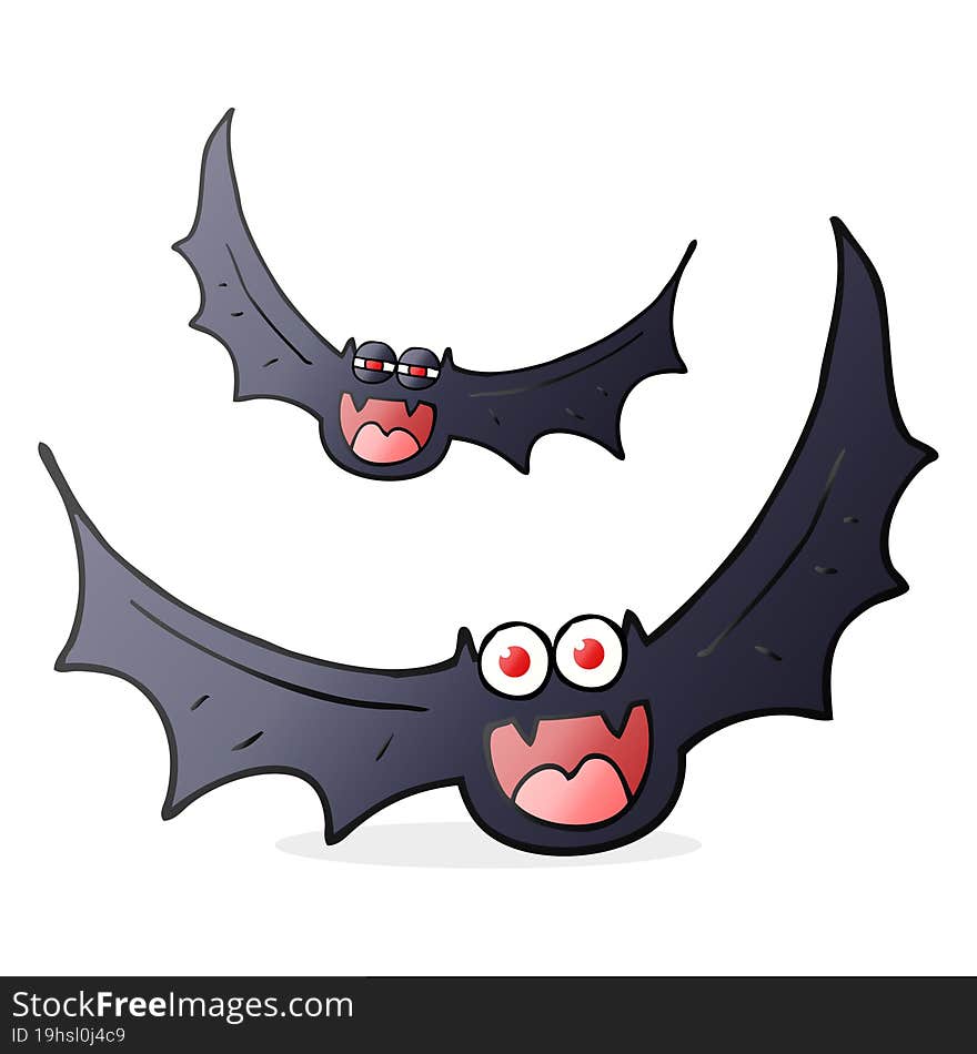 freehand drawn cartoon halloween bats