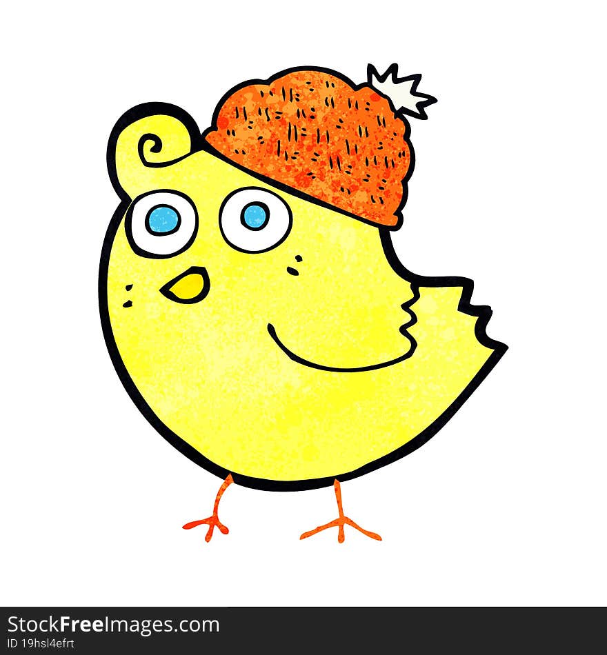 Cartoon Bird Wearing Hat