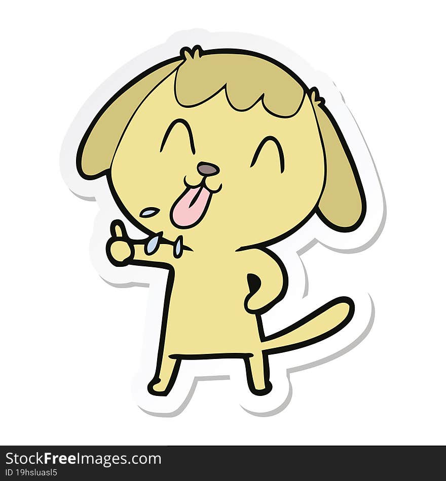 sticker of a cute cartoon dog