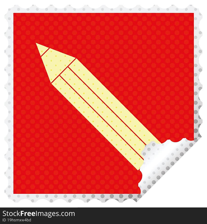 pencil vector illustration square peeling sticker. pencil vector illustration square peeling sticker