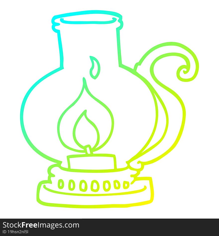 cold gradient line drawing of a cartoon lantern