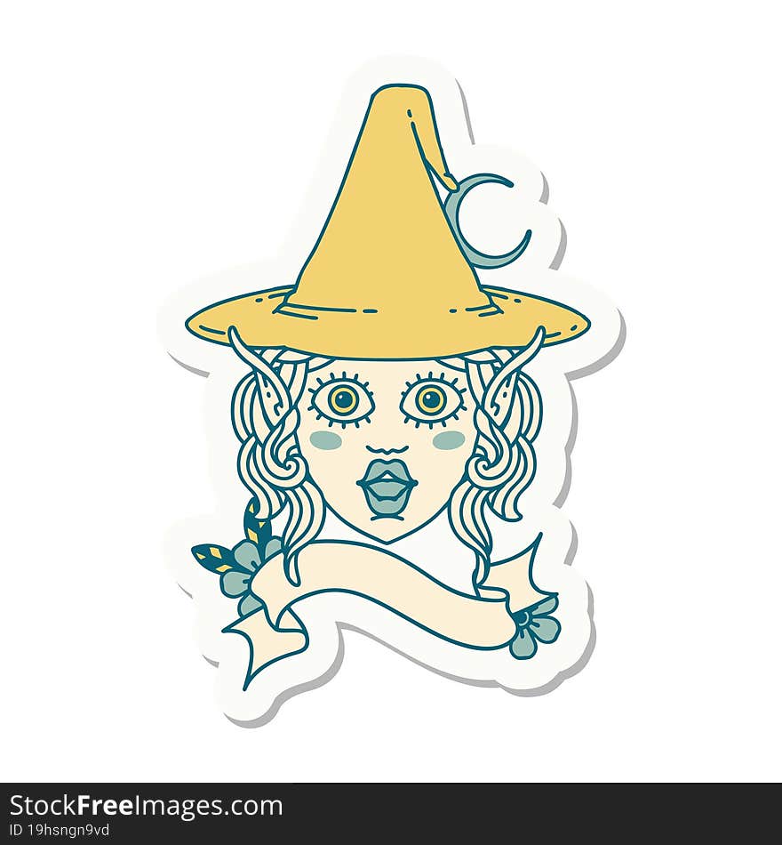 Elf Mage Character Face Sticker