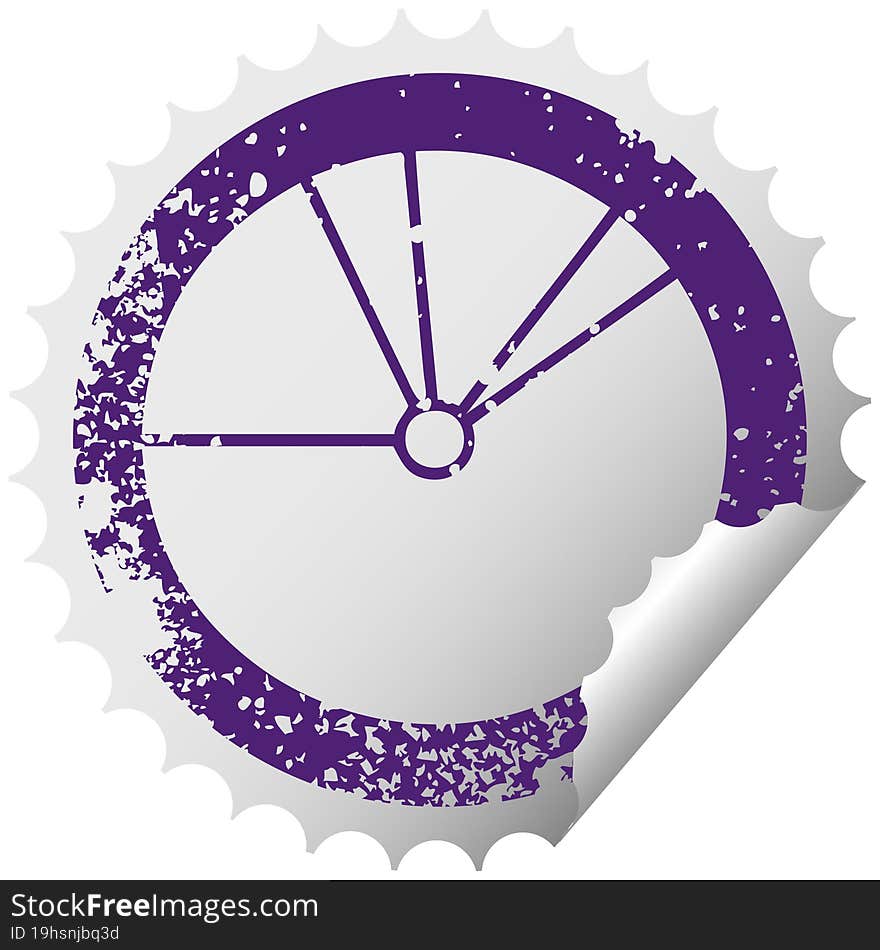 Distressed Circular Peeling Sticker Symbol Pie Chart