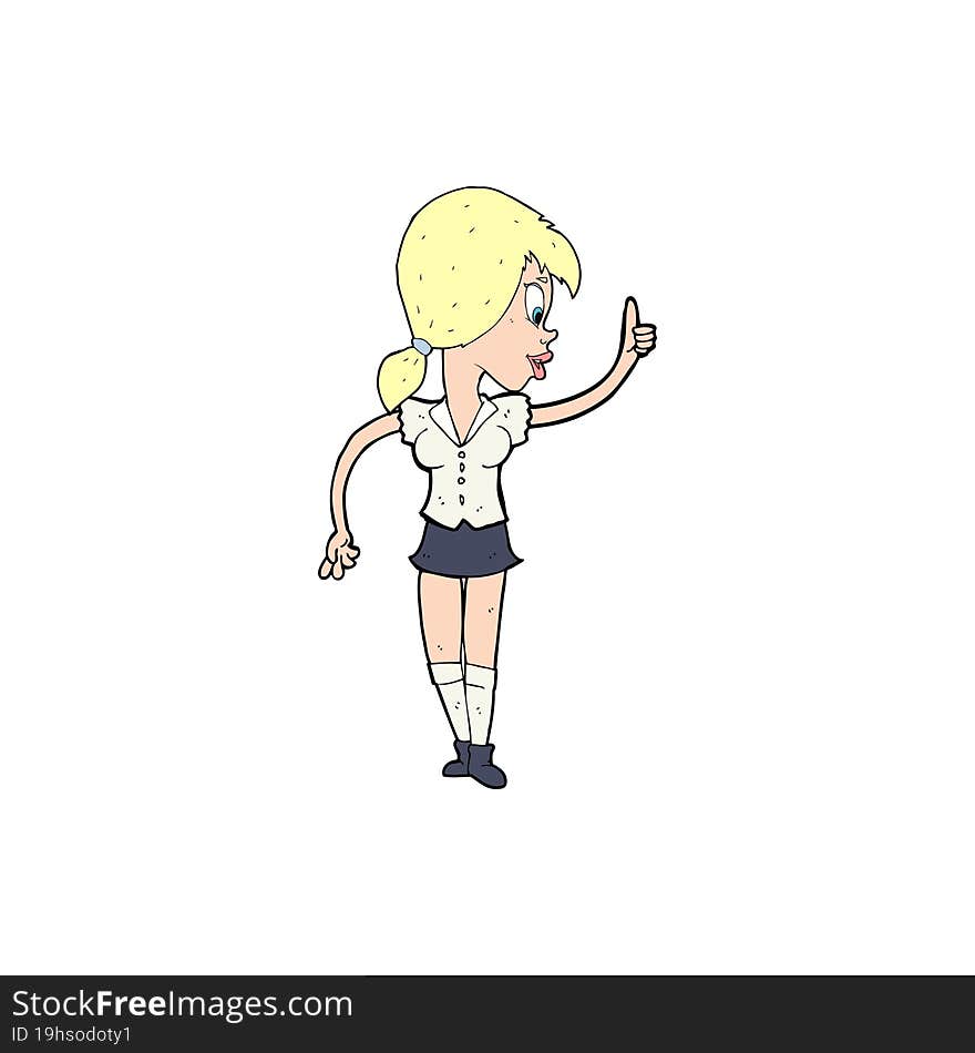 Cartoon Girl With Idea