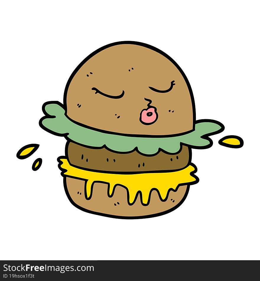 cartoon fast food burger. cartoon fast food burger