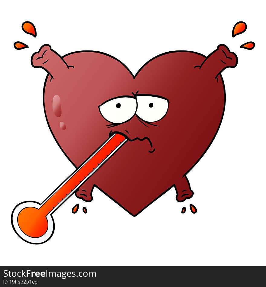 cartoon unhealthy heart. cartoon unhealthy heart