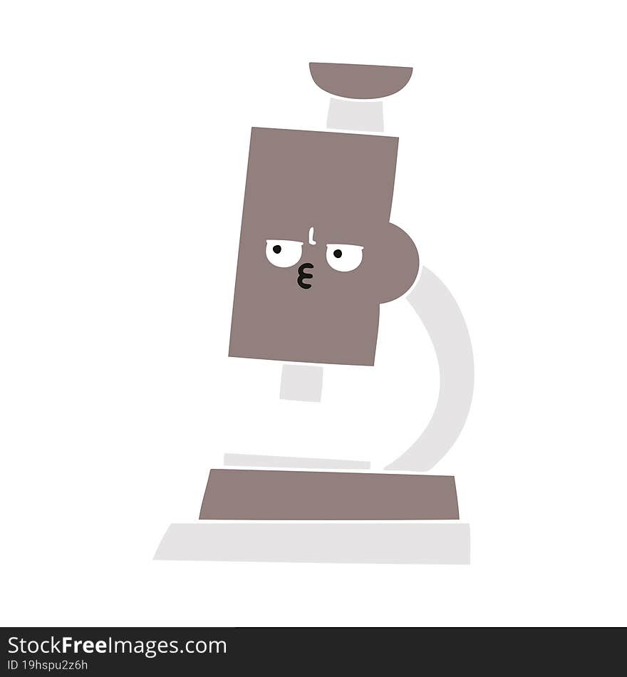 flat color retro cartoon microscope