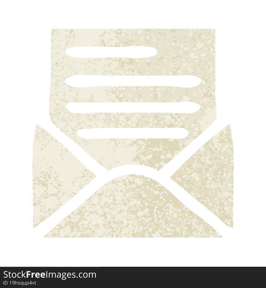 retro illustration style cartoon letter and envelope