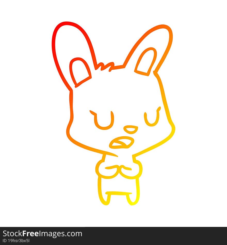 warm gradient line drawing rabbit talking