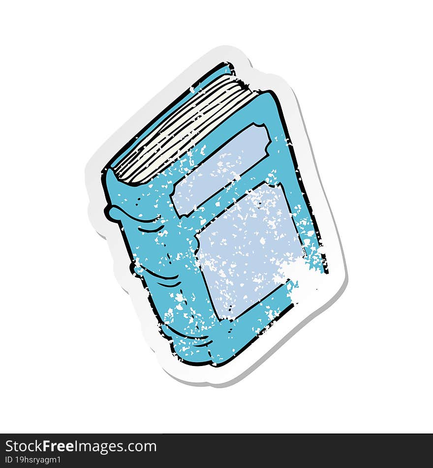 retro distressed sticker of a cartoon old book