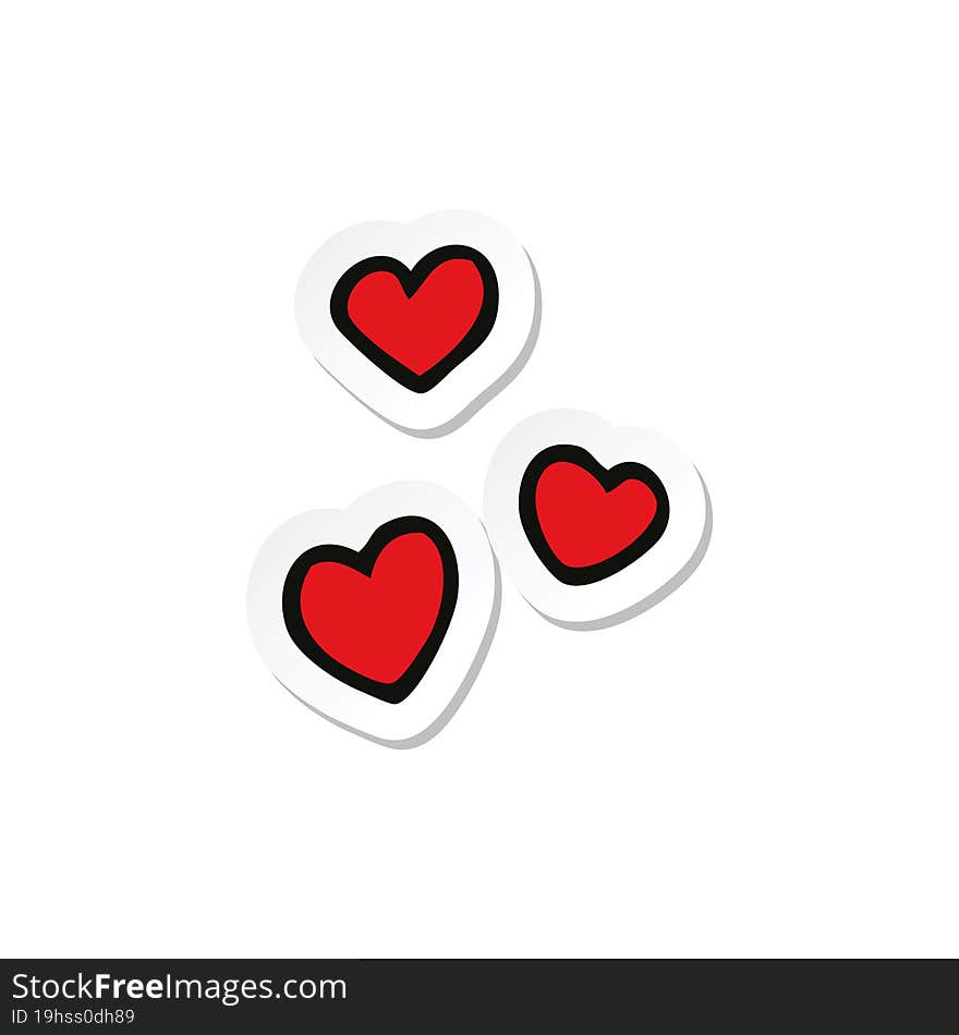 sticker of a cartoon love heart