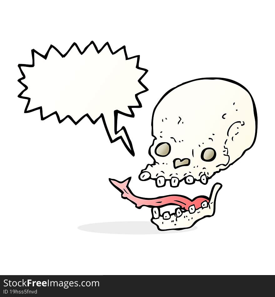 Cartoon Spooky Skull With Speech Bubble