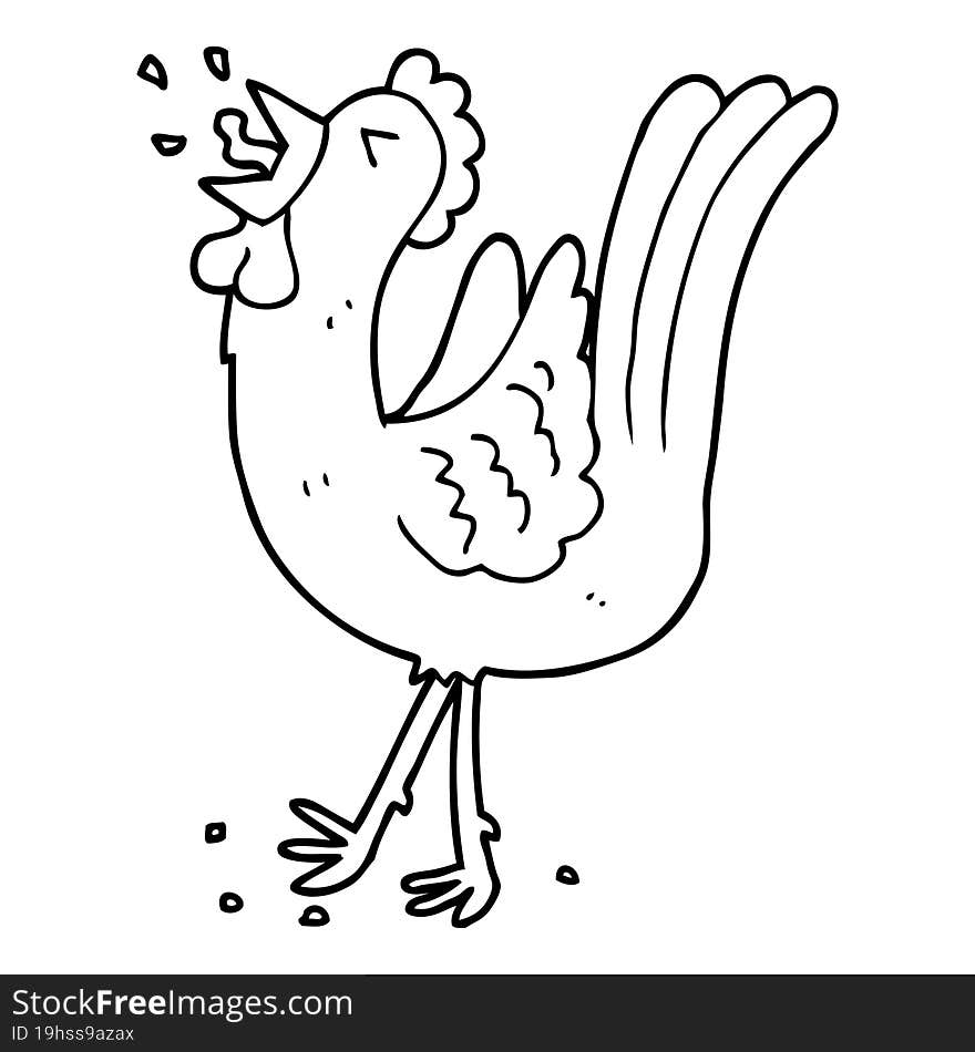 cartoon crowing cockerel