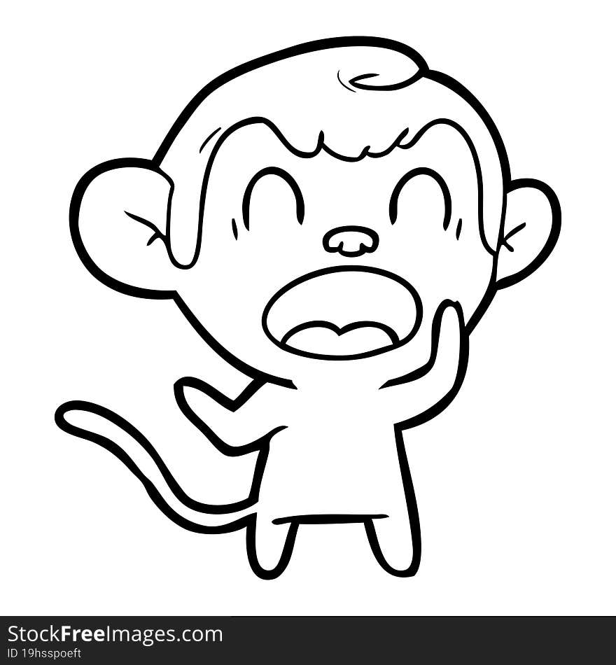 shouting cartoon monkey. shouting cartoon monkey