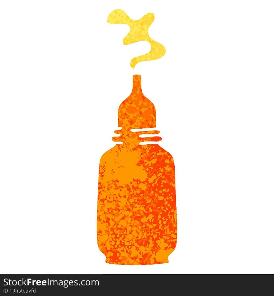 quirky retro illustration style cartoon mustard bottle