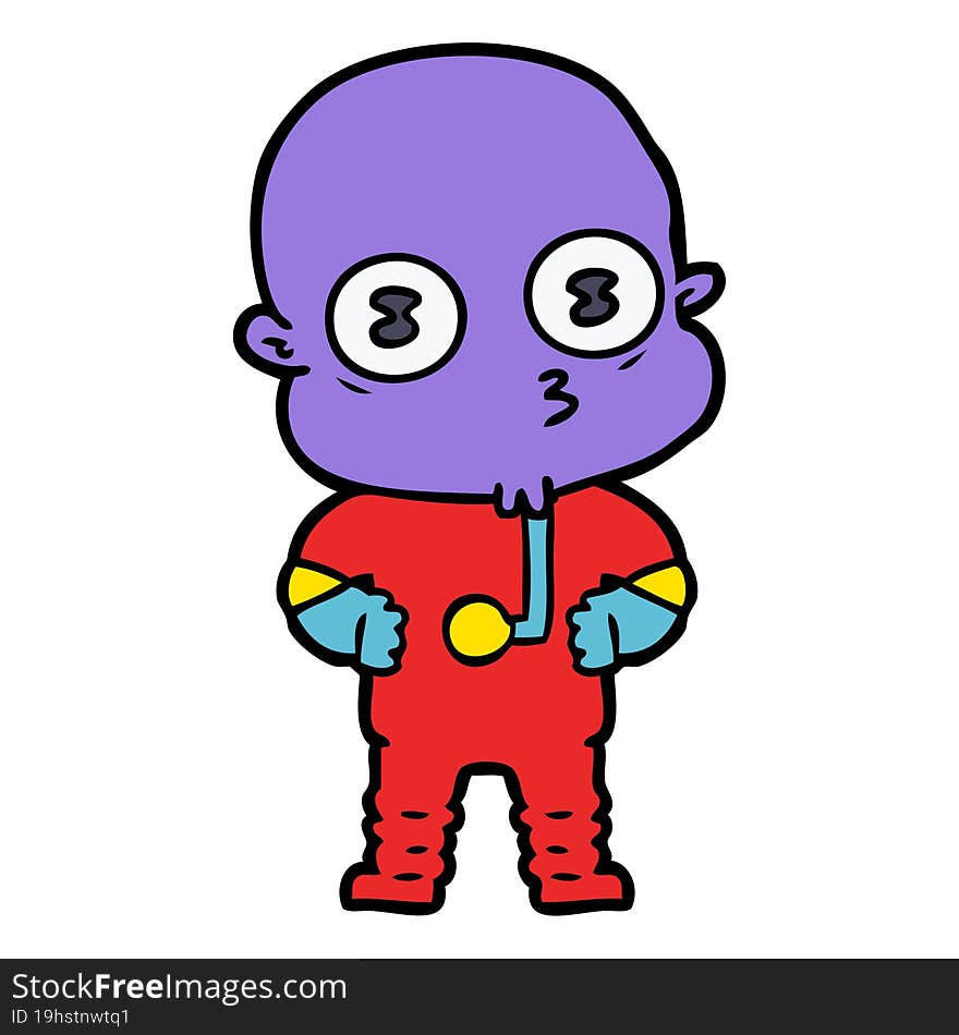 cartoon weird bald spaceman. cartoon weird bald spaceman