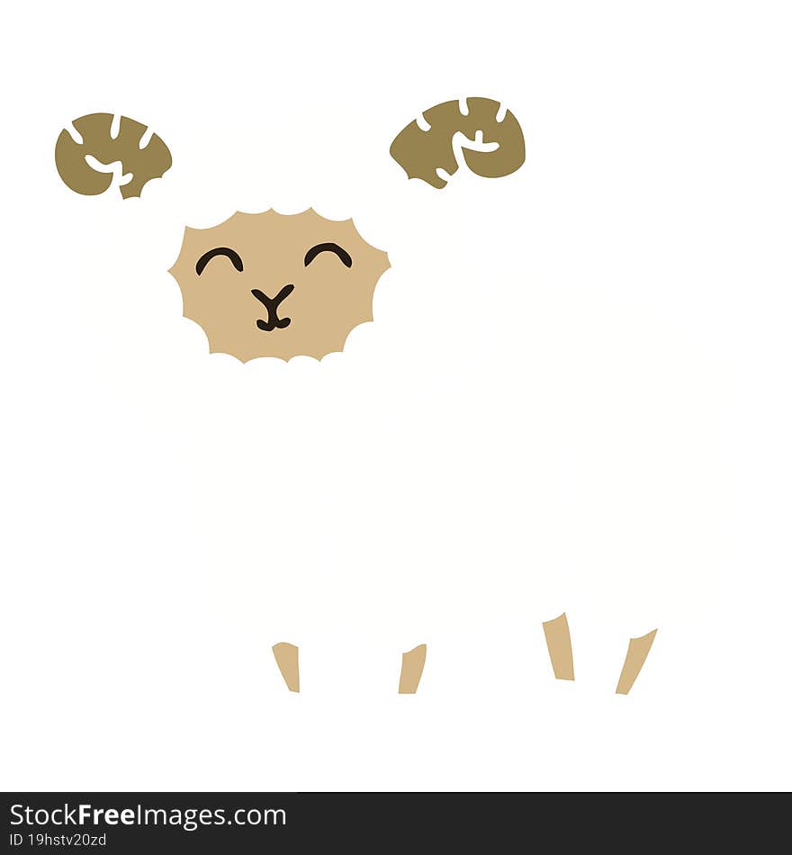 quirky hand drawn cartoon ram