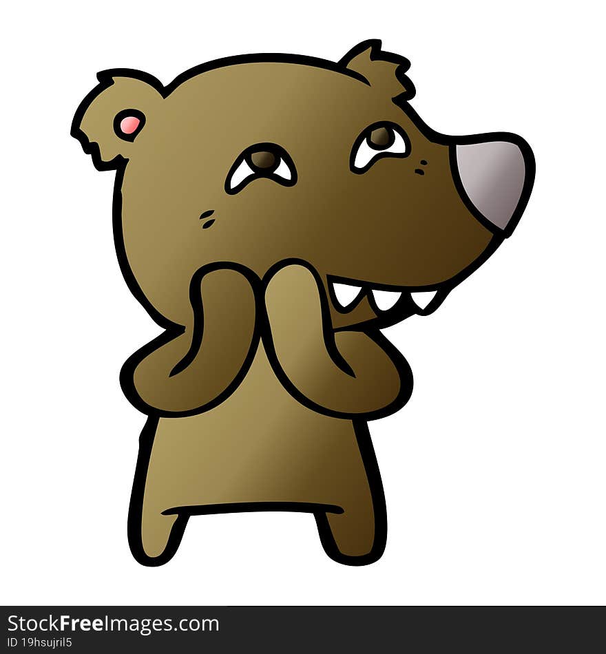 cartoon bear showing teeth. cartoon bear showing teeth