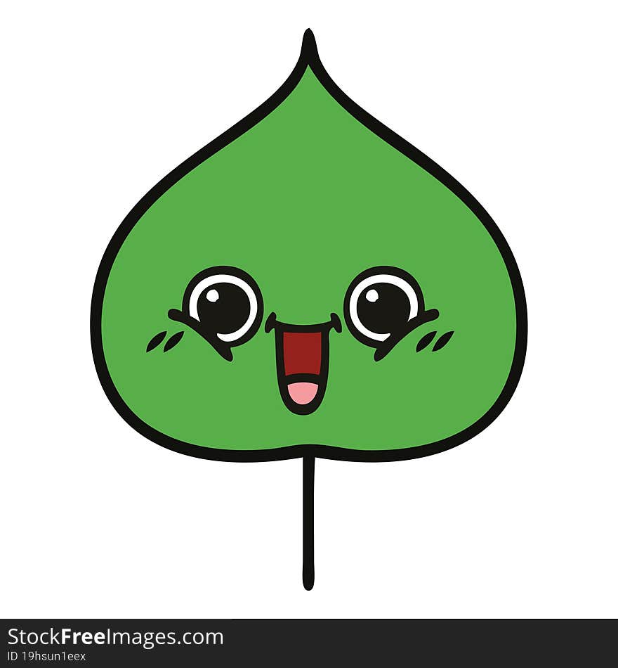 cute cartoon expressional leaf