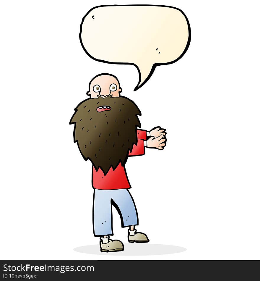 Cartoon Bearded Old Man With Speech Bubble