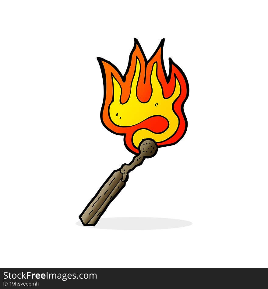 cartoon burning match