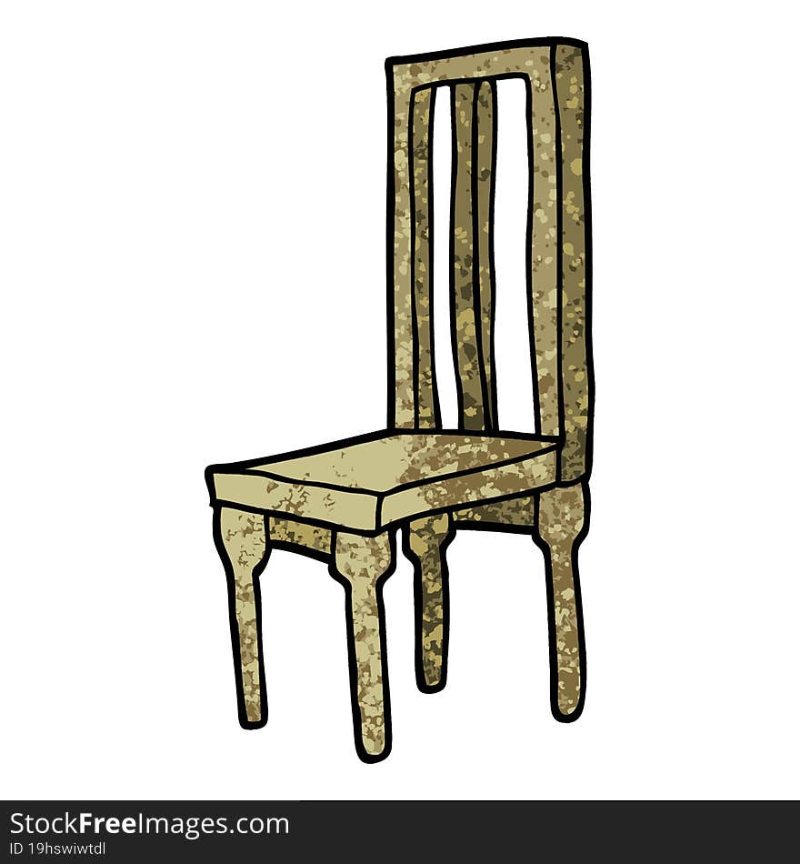 grunge textured illustration cartoon wooden chair