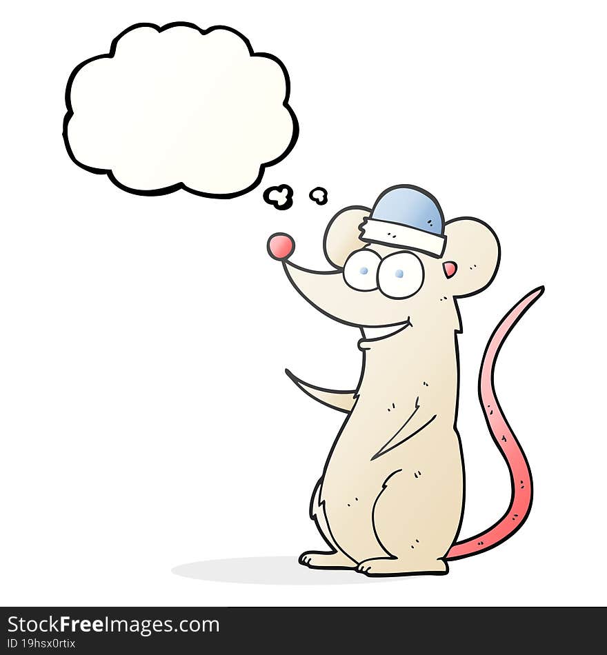 thought bubble cartoon happy mouse