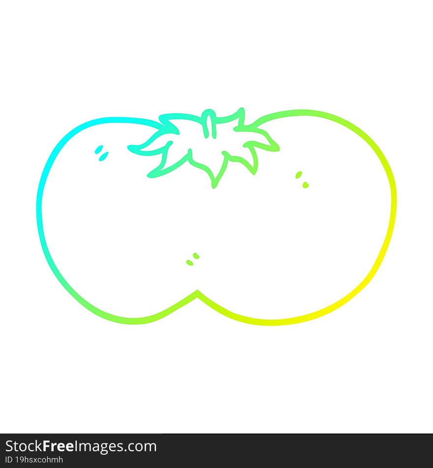 cold gradient line drawing cartoon huge tomato