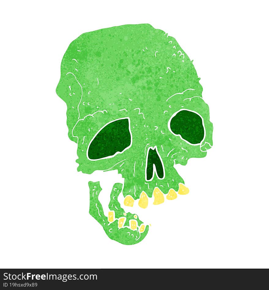 Cartoon Ancient Spooky Skull