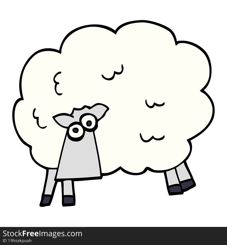 Cartoon Doodle Funny Sheep