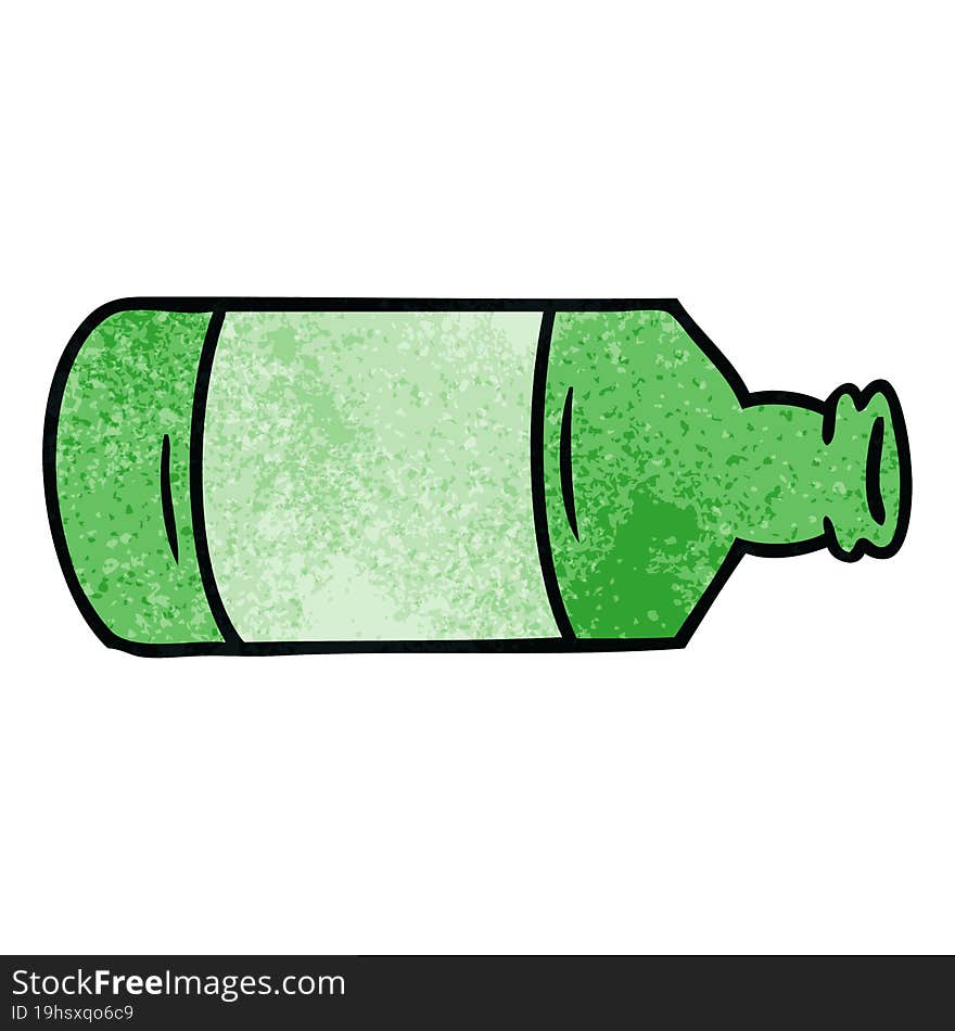 Textured Cartoon Doodle Of An Old Glass Bottle