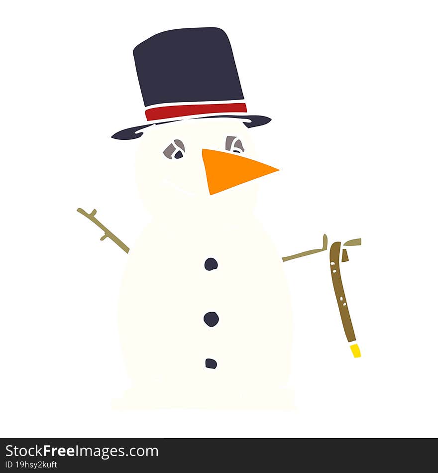 cartoon doodle snowman