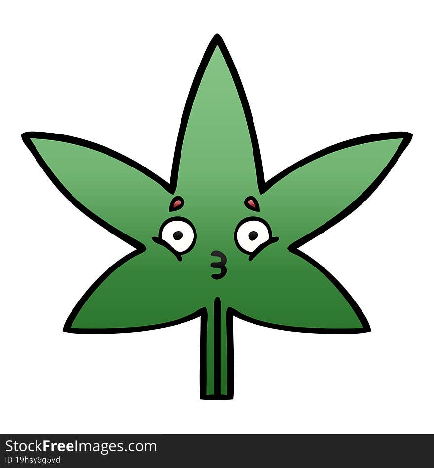 gradient shaded cartoon marijuana leaf