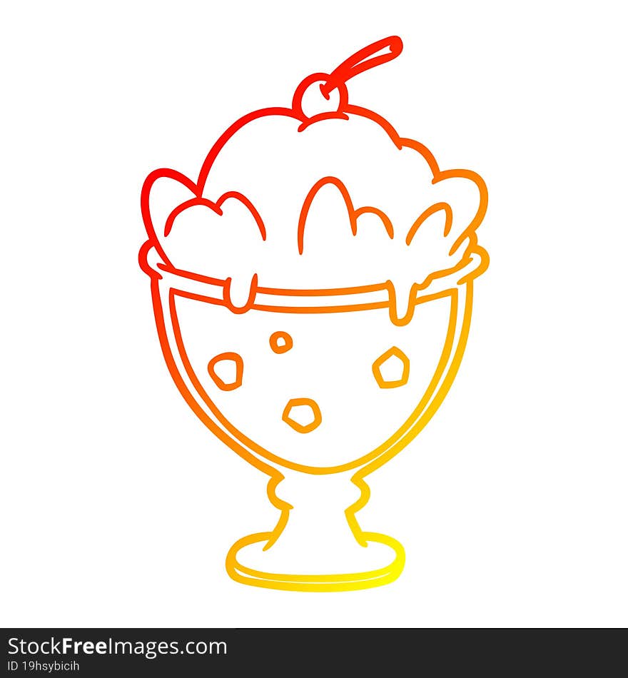 warm gradient line drawing tasty dessert