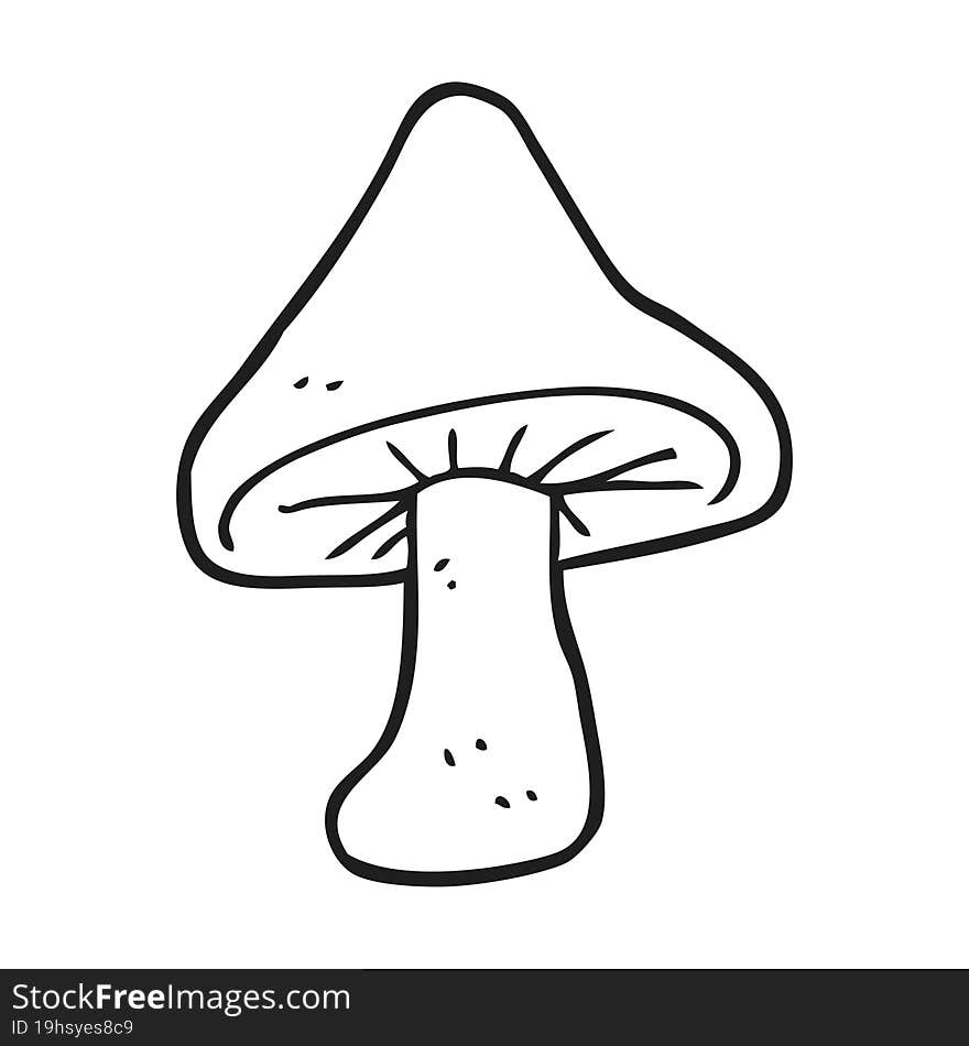 black and white cartoon mushroom