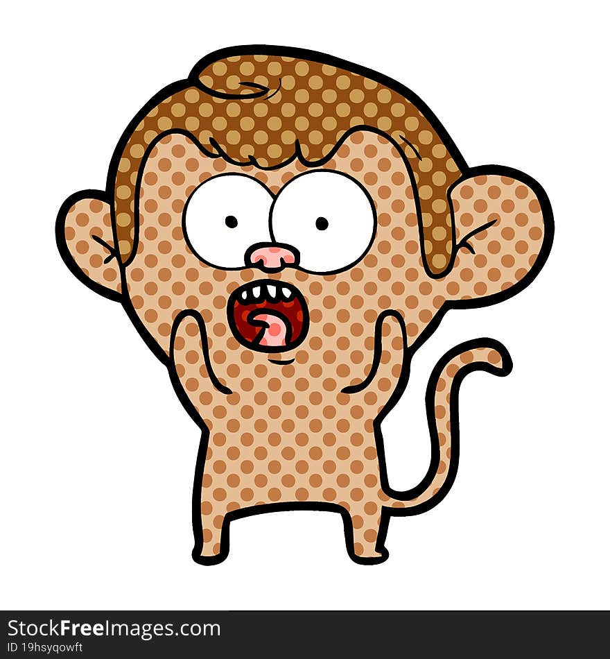 cartoon shocked monkey. cartoon shocked monkey