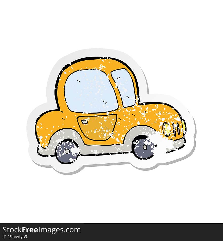 retro distressed sticker of a cartoon car