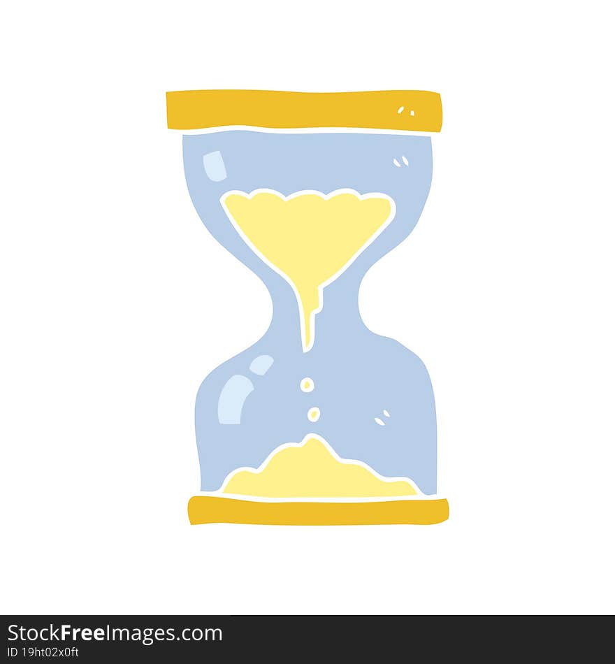 Flat Color Illustration Of A Cartoon Sand Timer Hourglass