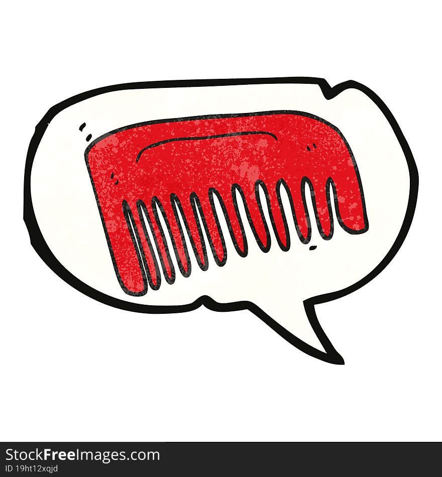 Speech Bubble Textured Cartoon Comb