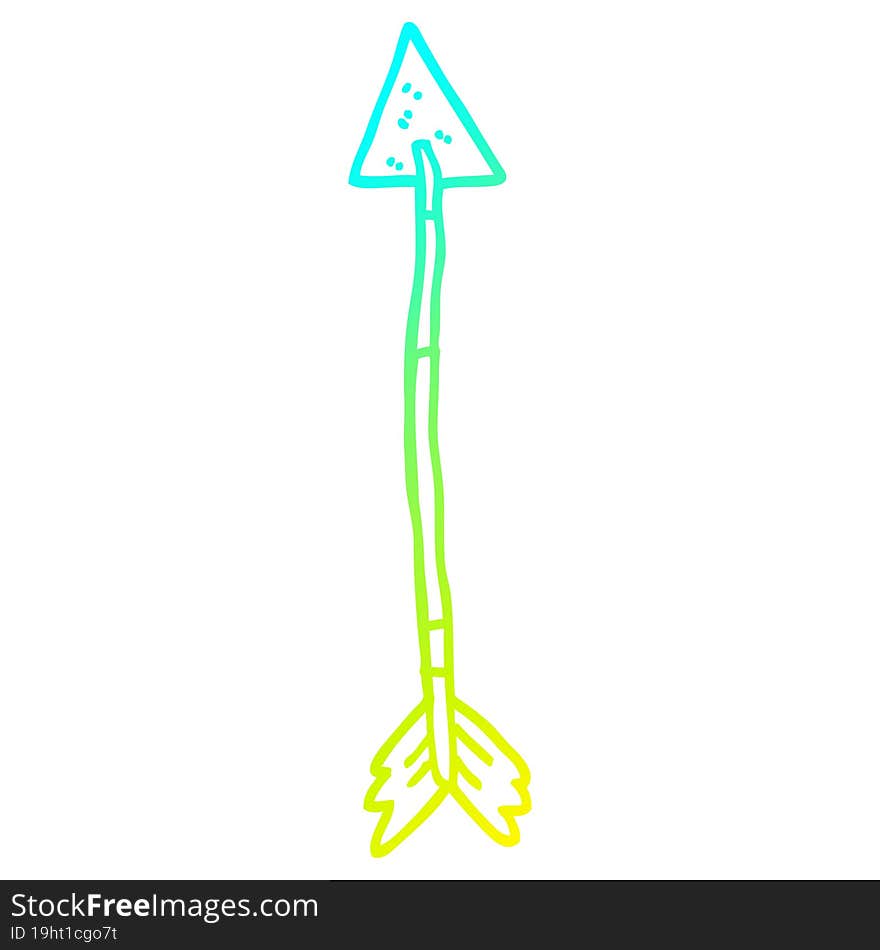 cold gradient line drawing cartoon old arrow