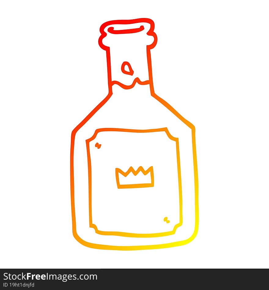 Warm Gradient Line Drawing Cartoon Alcoholic Drink